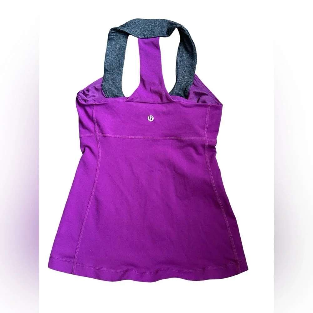 Lululemon Women's Scoop neck tank purple and grey size 4 workout yoga gym - Picture 5 of 7